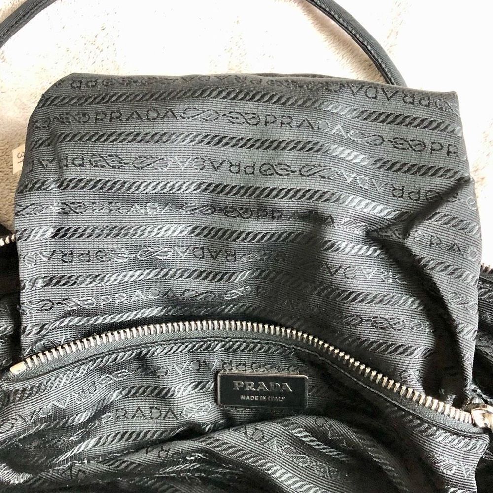 Vintage Prada Tessuto Black Nylon Front Zipper Pocket Mini Boston Bag - Picture 8 of 16